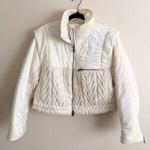 Free People Movement Knit with it Puffer Jacket in ivory size Small